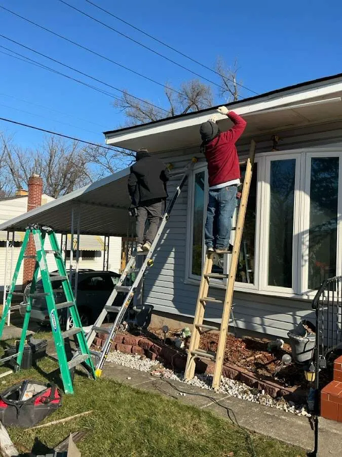 Restoration crew performing exterior repair in Vermilion