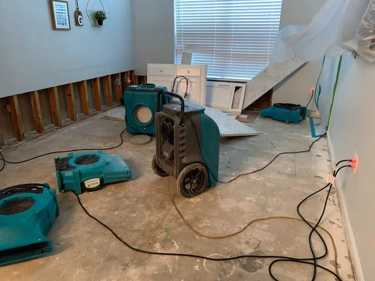 Dehumidifier in flood-cut room for Water Extraction & Removal in Vermilion
